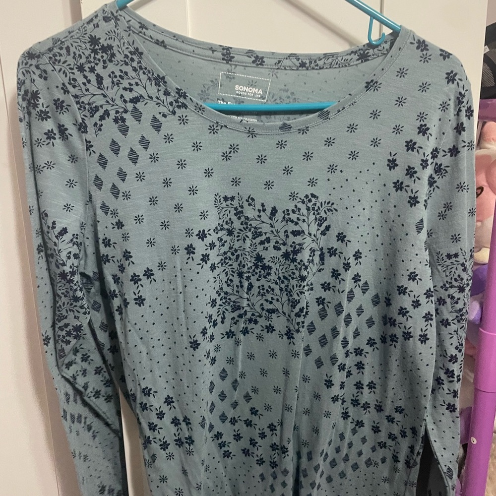 Sonoma Green Patterned Blouse